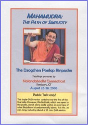 Mahamudra Path of Simplicity (Public Talk - DVD)