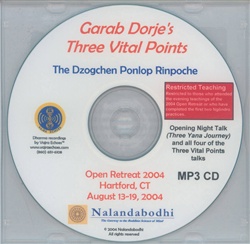The Three Vital Points of Garab Dorje (MP3CD)
